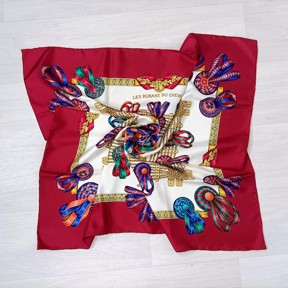 Hermès Les rubans du cheval carré in seta, foulard vintage Hermès