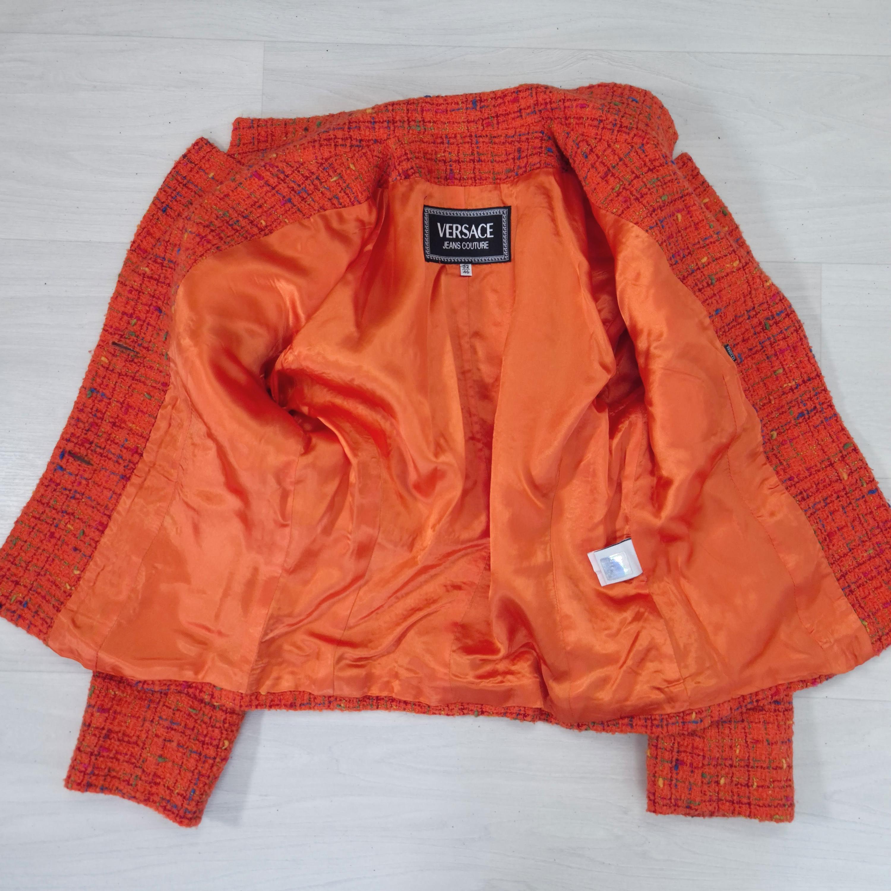Versace Jeans Couture Orange Blazer for Women, Orange Jacket Made
