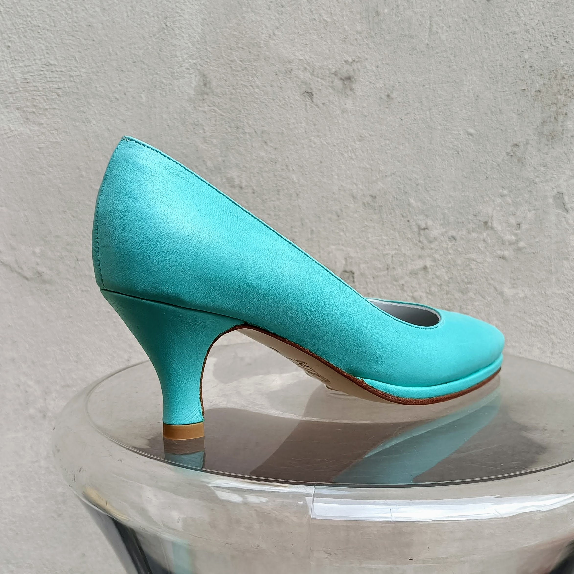 Blue Embellished Ankle Strap Heel For Women
