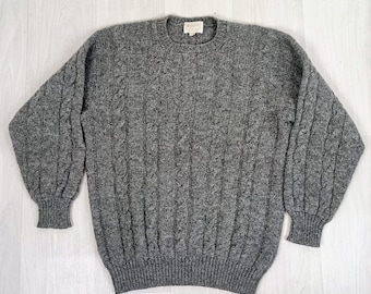 Sweater vintage 80s Ermenegildo Zegna, men grey wool sweater