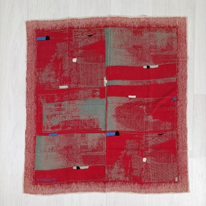 Red scarf  Versace vintage 80s, vintage silk scarf