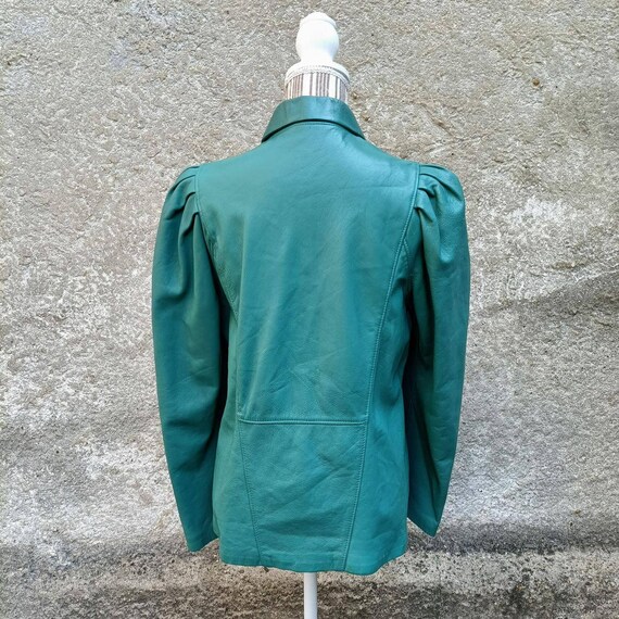 Emerald green vintage leather jacket eighties style Gem