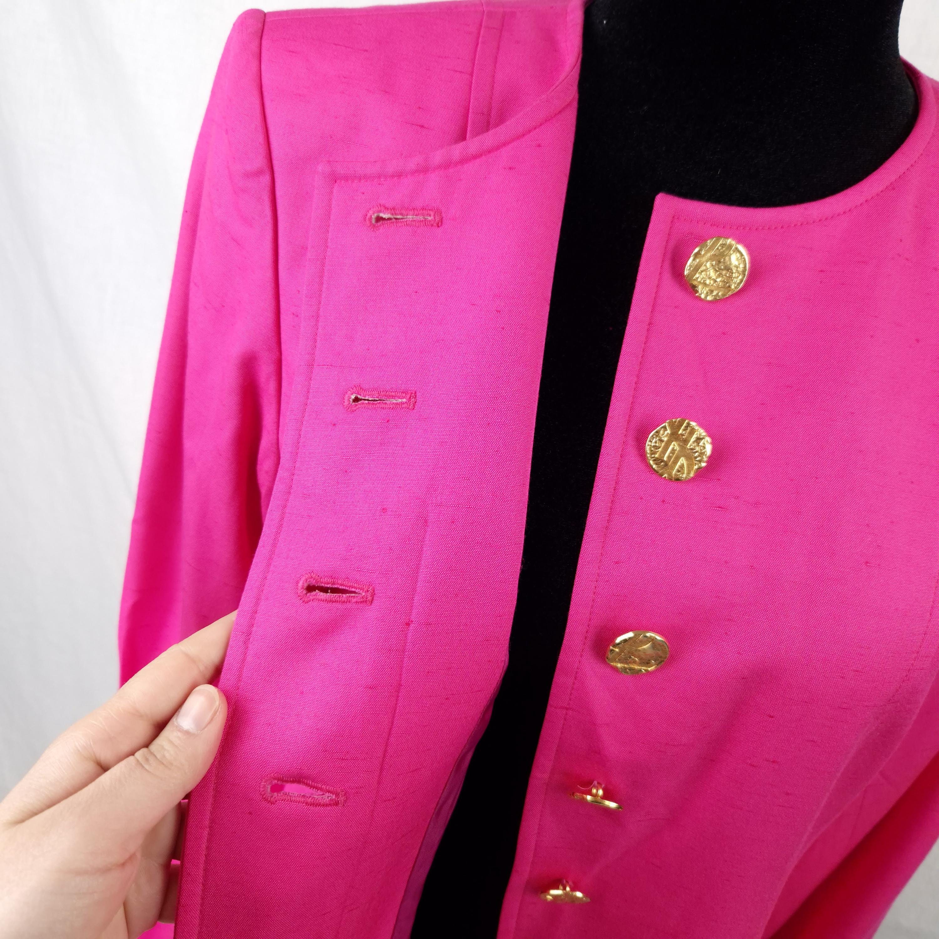 YSL Variation Pink Long Jacket With Golden Buttons 1999, Yves