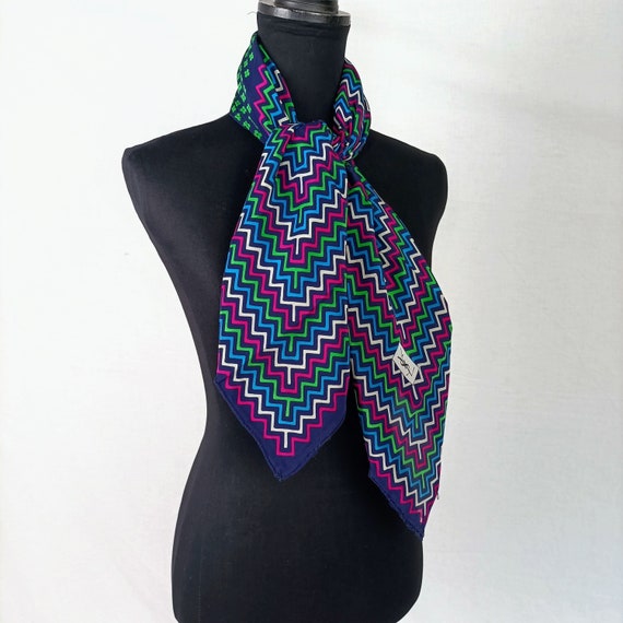 YSL vintage scarf with gemetric pattern zig zag, … - image 1