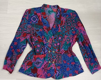 Oversized 80s style printed shirt