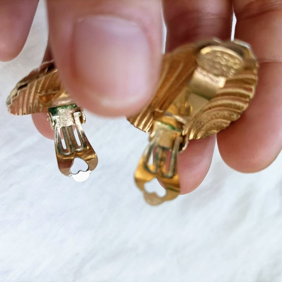 LES POULETTES BIJOUX – Orecchini Clip In Ottone Dorato A Forma Di Ventaglio, Gioielli Artigianali Con Cofanetto Regalo