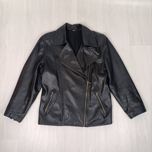 Vintage Real Leather Jacket Black for Men | Men's Y2K 2000s
