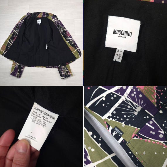 Moschino Jeans Jacket With Abstract Pattern, Y2k Style - Etsy