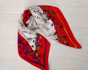 Gianni Versace zijden sjaal met abstract patroon, Versace jaren 80 vintage