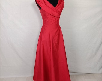 Laura Ashley elegant red evening dress, maxi evening dress red color