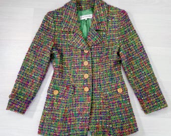 Vintage Burberrys Irish Tweed Coat – 100% Wool Herringbone Long