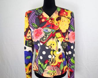 Istante Versace giacca multicolore anni '90, giacca pop vintage anni Novanta