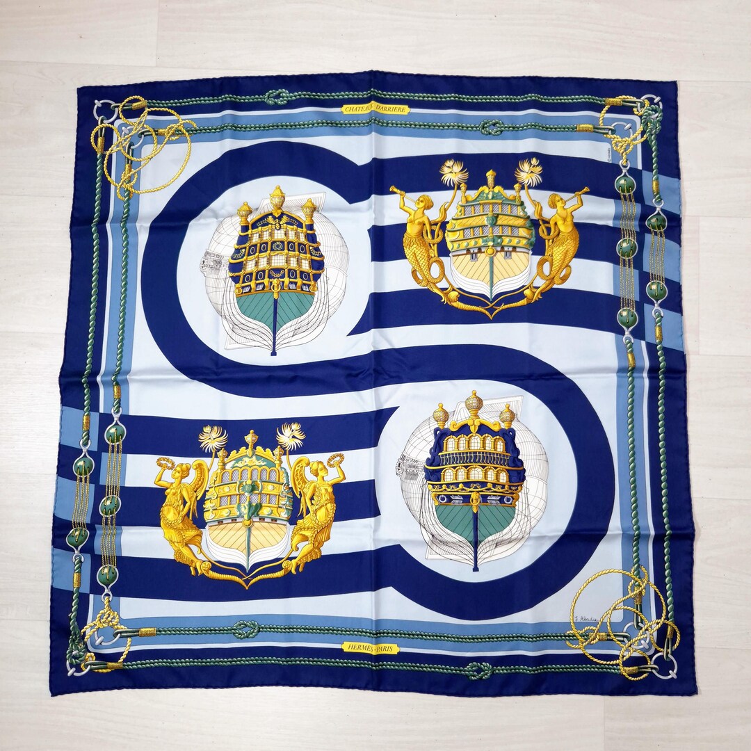 Hermès Silk Scarf Chateaux D'arriere by Julie Abadie, Hermès