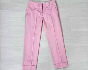 Prada pink women trousers, y2k, 2000s trousers