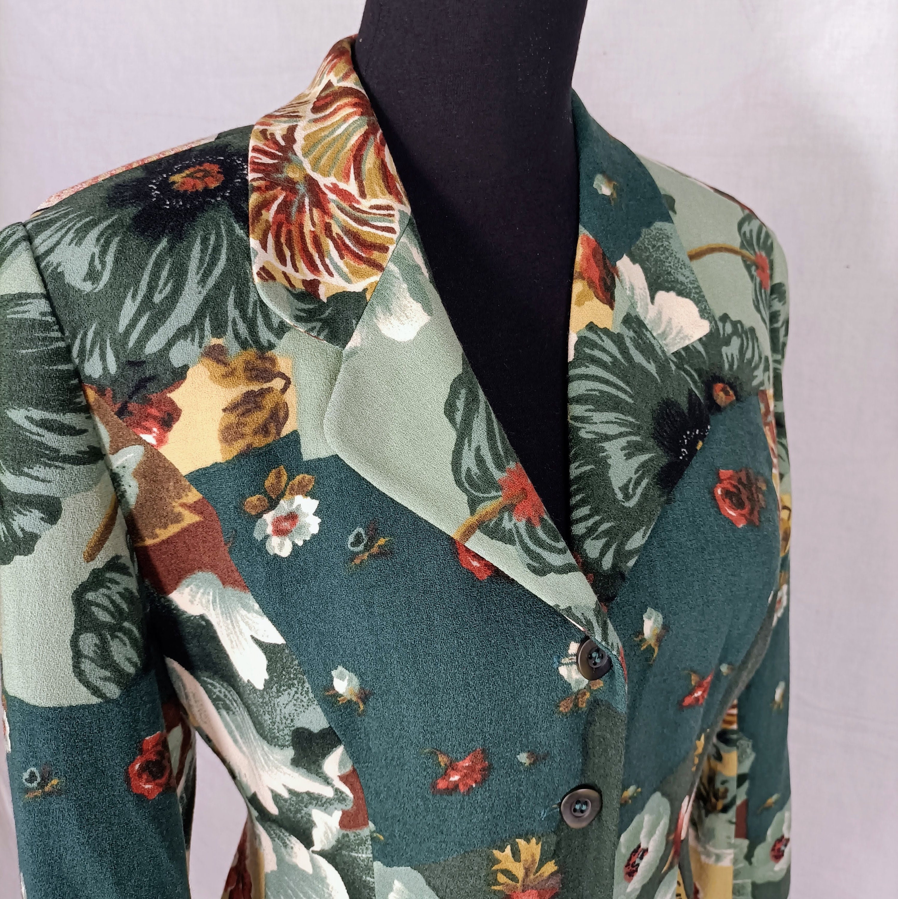 Kenzo Women Jacket With Flowers Vintage 80s, Kenzo Jungle - Etsy Kenzo Women Jacket With Flowers Vintage 80s, Kenzo Jungle - Etsy