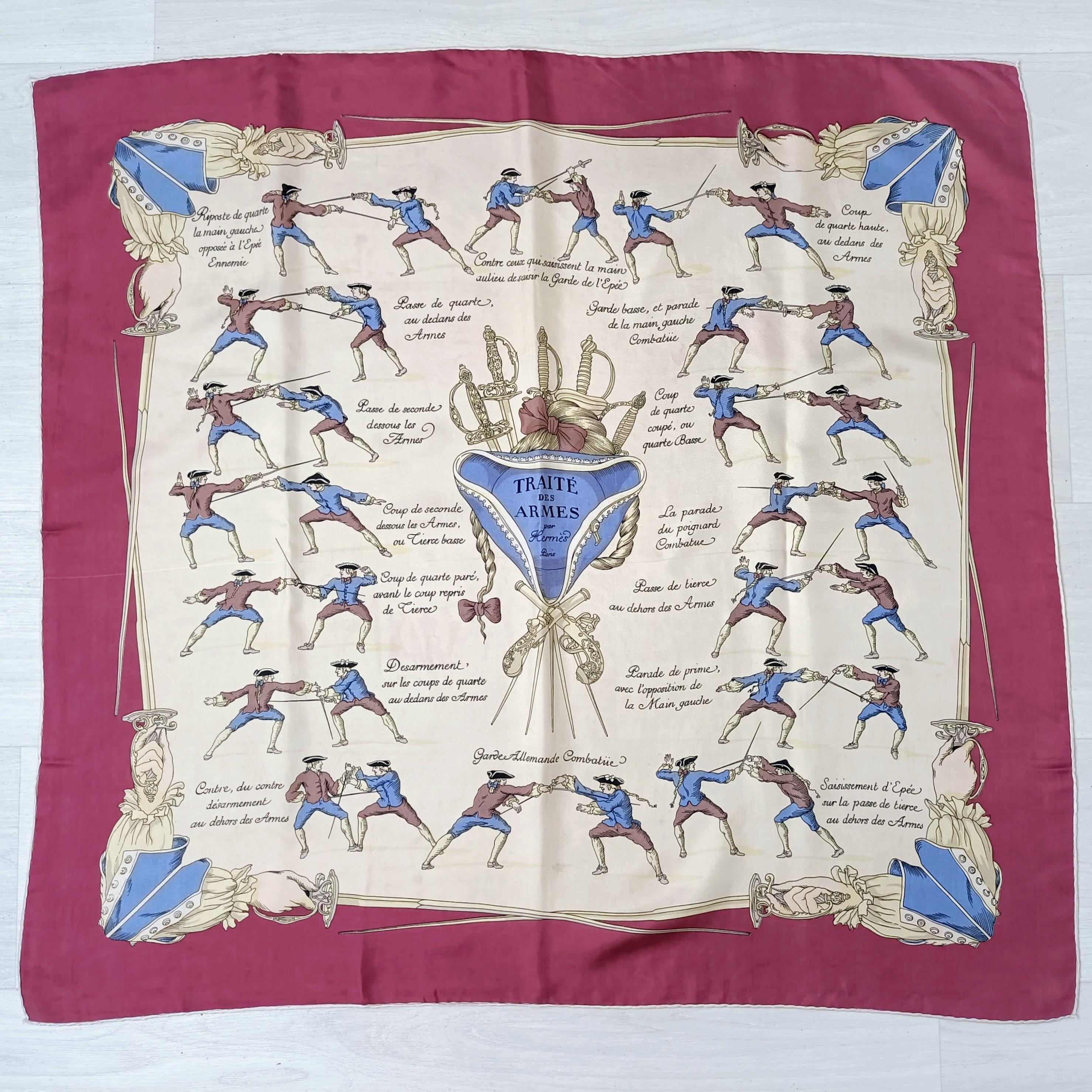 Hermès Traité Des Armes 1951, Hermès Vintage Scarf - Etsy