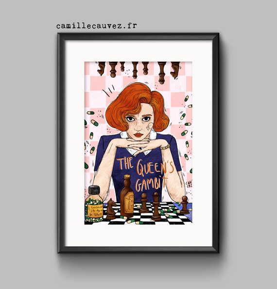 Queen Linocut print A5 size