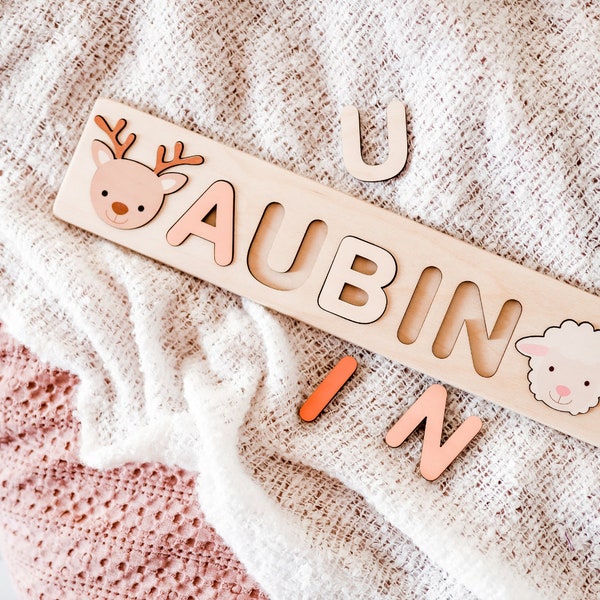 Personalized Name Puzzle | Wooden Puzzle | New baby gift |  Shower gift | Gift for her | Montessori toys | Wooden Toys