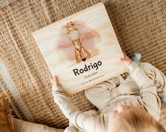 Erinnerungsbox für Baby Junge, personalisierte Erinnerungsbox, Geschenk zur Geburt, Babyparty-Geschenk, Safari-Kinderzimmer-Thema, Dschungeltiere-Dekorbox