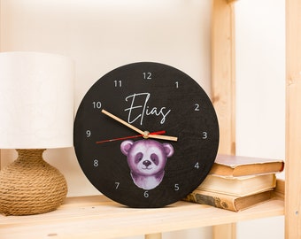 Wooden Wall Clock for Kid, Nursery Clock with animals, Baby Birthday, Nursery Decor, Custom with Name Gift