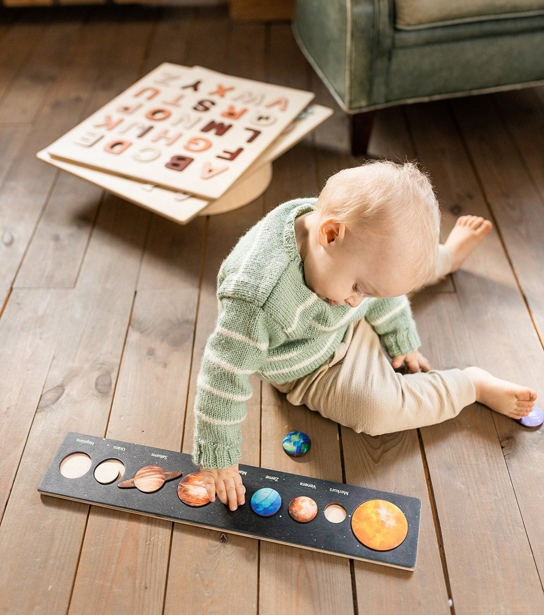 Wooden Solar System Puzzle: Montessori Learning Toy - Etsy