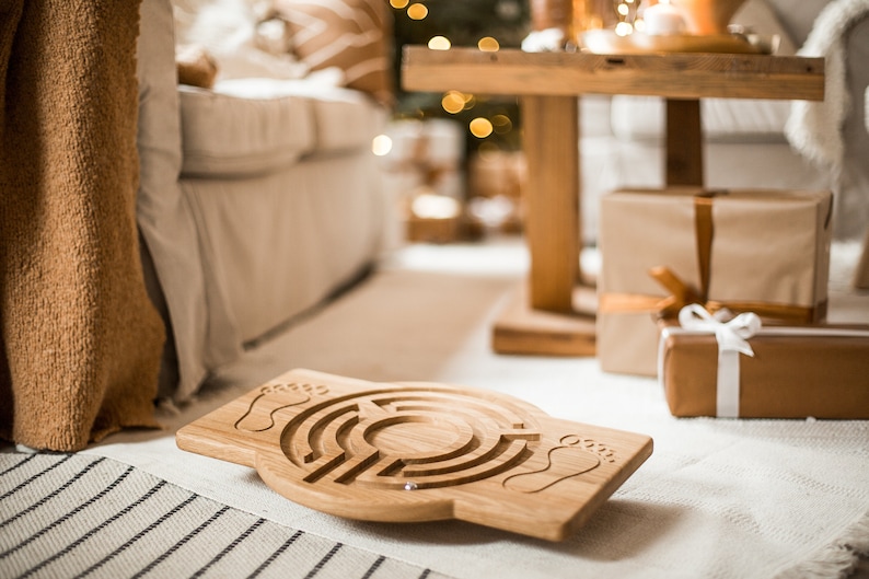 Planche d'équilibre pour enfants, jouet Montessori, planche d'activités labyrinthe, planche d'équilibre pour enfants, jeu en bois naturel, planche d'activités pour tout-petits, jouet en bois image 9