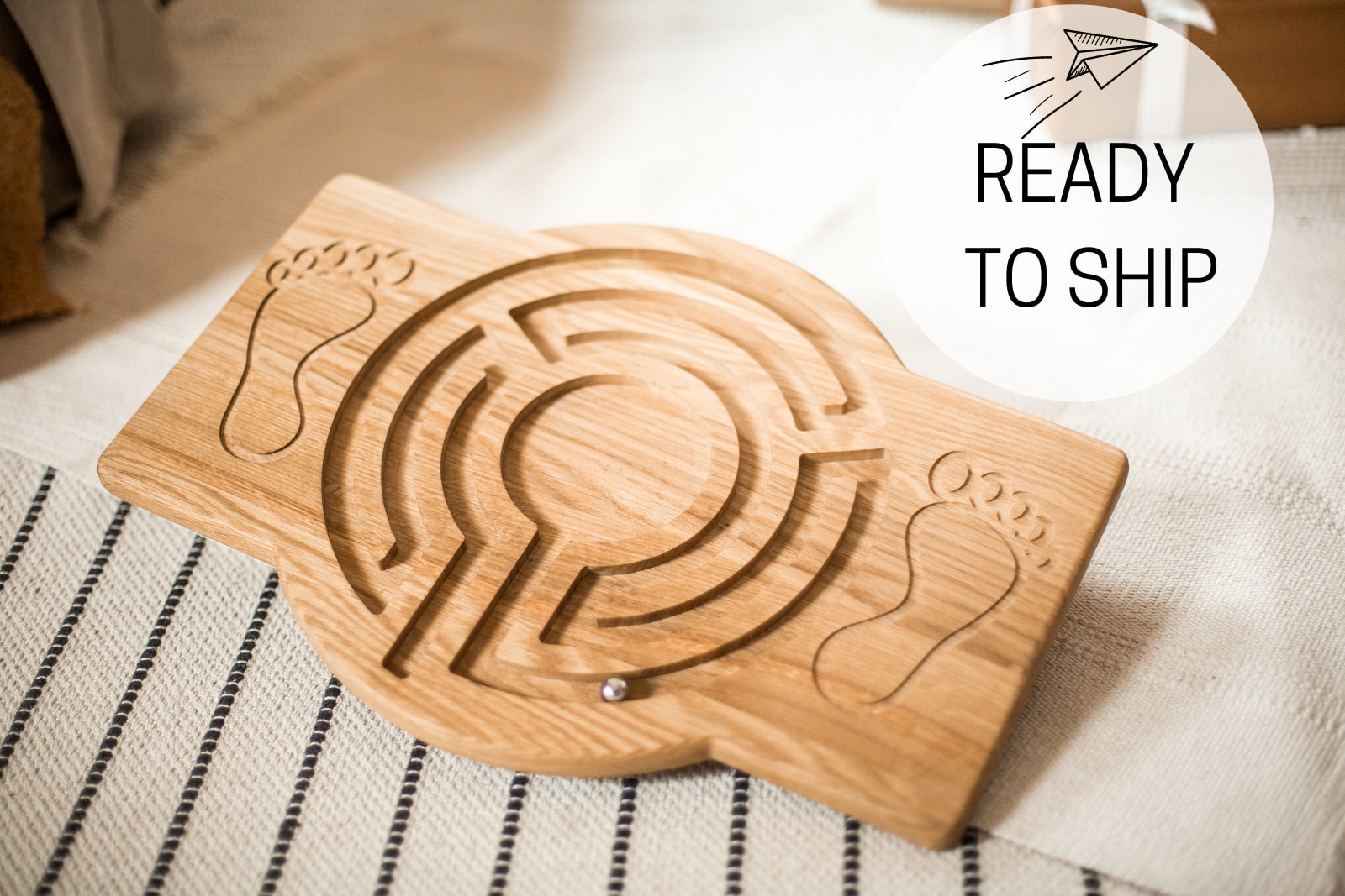 Labyrinth Activity Board Balance Board for Kids Natural Etsy
