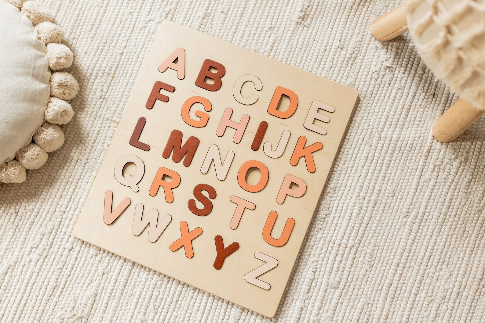 Wooden Alphabet Puzzle Wooden Alphabet Educational | Etsy