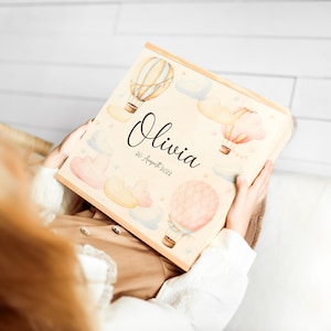 Caja de recuerdos grande personalizada para niña, regalo de baby shower, caja de recuerdos de madera personalizada, regalo de bebé nuevo, regalo de baby shower, regalo de primer cumpleaños