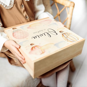 Personalized Large Memories Box for Baby Girl, Baby Shower Gift, Personalized Wooden Keepsake Box, New Baby Gif, Baby Shower Gift