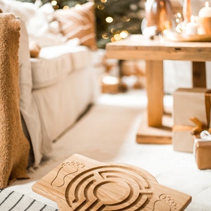 Planche d'équilibre pour enfants, jouet Montessori, planche d'activités labyrinthe, planche d'équilibre pour enfants, jeu en bois naturel, planche d'activités pour tout-petits, jouet en bois image 4