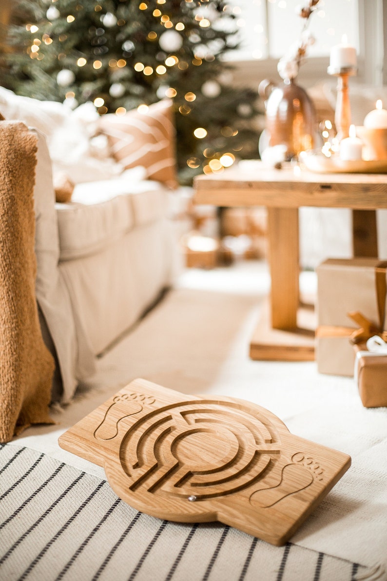 Labyrinth Activity Board Balance Board for Kids Natural Etsy