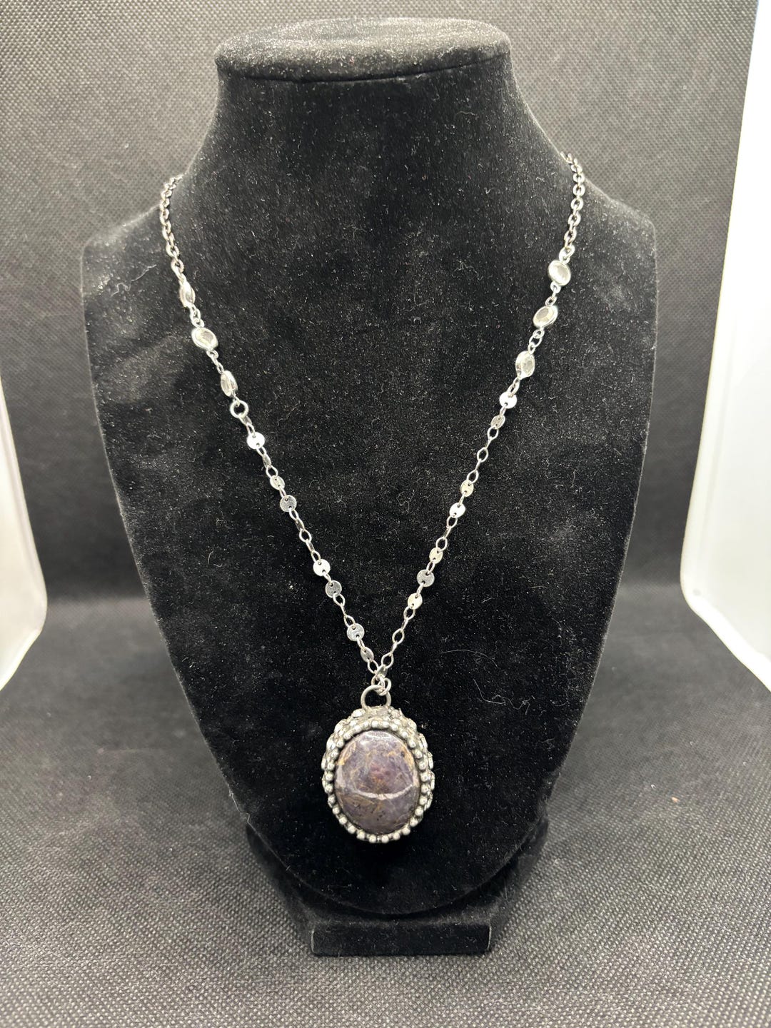 Star Ruby Sapphire Crystal Gemstone Necklace Statement Layering ...