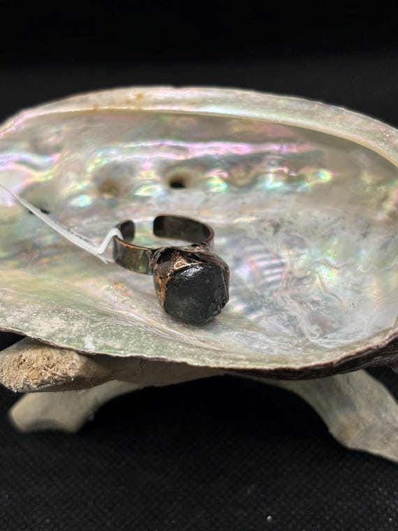 Black tourmaline  adjustable ring - image 1