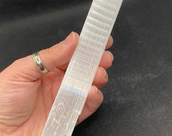 8" Inch Large Raw Selenite Stick A+ Quality Natural Crystal, Gympsum, White Selenite Wand, Recharge Cleanse Your Crystals, For Reiki Healing