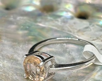 Morganite Stirling silver .925 ring size 7.6
