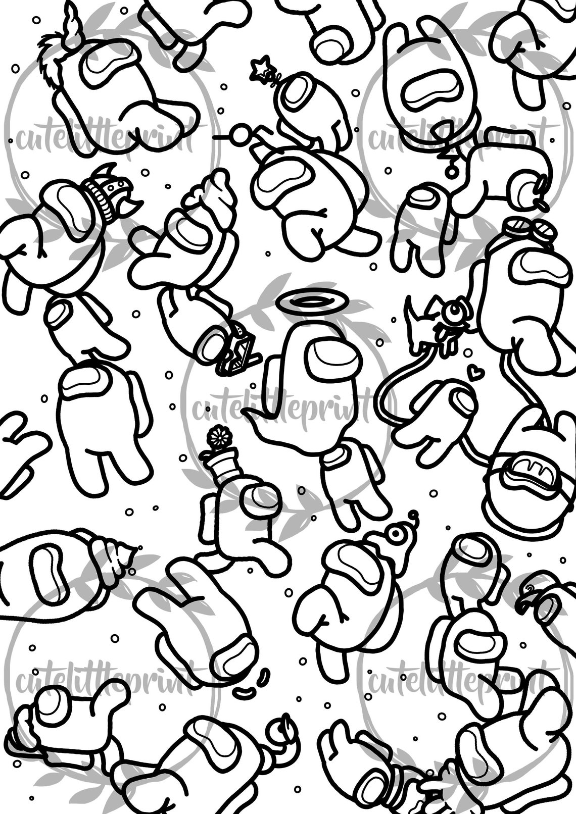 Among Us Colouring Page in Space, A4 Instant Download, Printable PDF ...