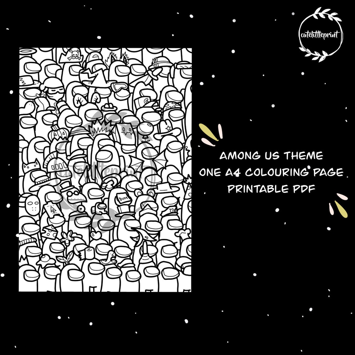 Download Among Us Colouring Page A4 Instant Download Printable PDF | Etsy