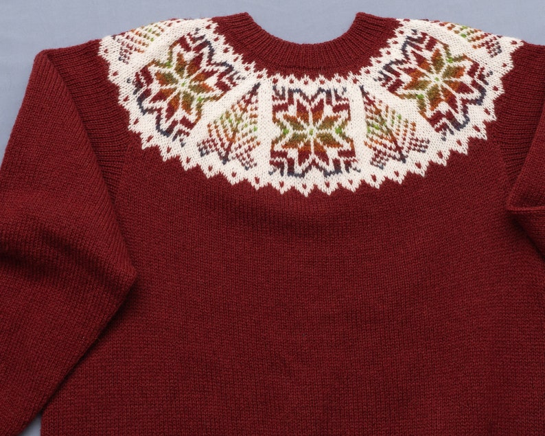 Shetland wool Fair isle yoke jumpers in colours matching the Etsy