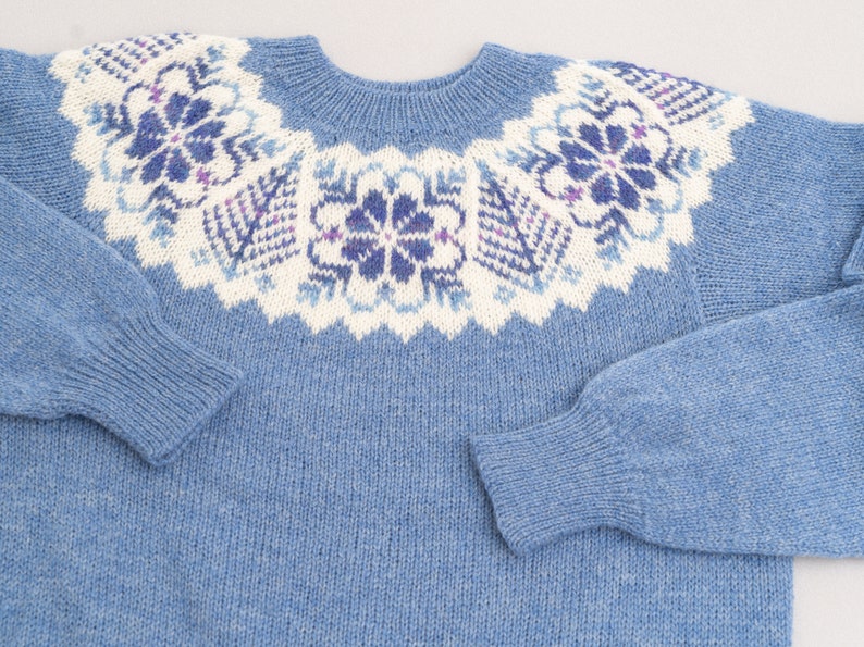 Pure Shetland Wool Fair Isle Yoke Jumper Etsy UK