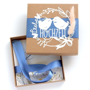 Geschmackvoll und fein verarbeitete Hochzeitsgeschenk-Box im Set inkl. karte - ideal für Kleinigkeiten / originelle Geldgeschenke Verpackung