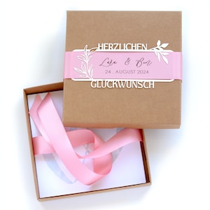 Hochzeitsgeschenk Box - Eine wunderschöne kleine Präsent für Brautpaar - Grußkarte in geschmückte Schachtel - Ideal für Geldgeschenke