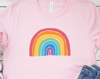 Rainbow Graphic T-Shirt: Choose Happy, Good Vibes, Unisex Fit