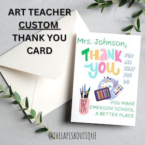 Cartes de remerciement imprimables pour professeur de musique artistique, salle de sport, cartes de voeux personnalisables, cadeaux de remerciement personnalisés, lot de téléchargement immédiat