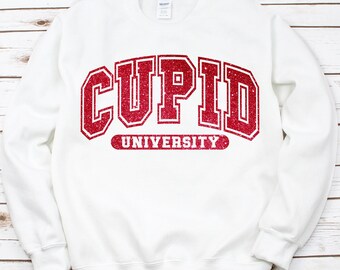Cupid University sweatshirt, cute Valentines Day shirt, gift for Valentine's Day, love tshirt, retro valentines day shirt