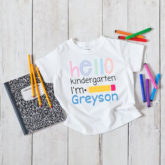 Kindergarten outfit, hello kindergarten shirt, custom first day of school shirt, Kindergarten tee, announcement Kindergarten tee