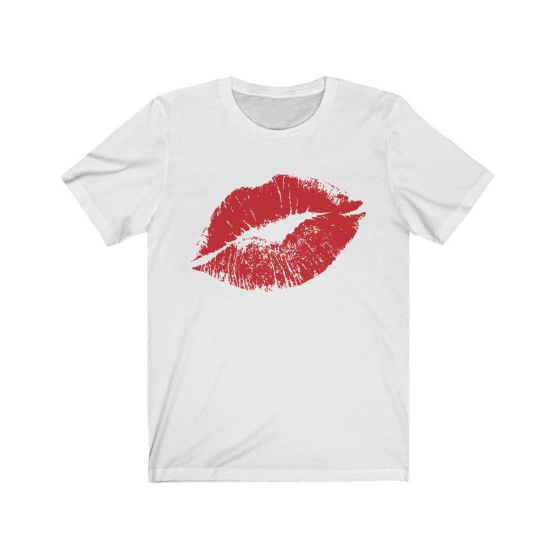 Valentine's Day tshirt red lips Valentines shirt womens | Etsy