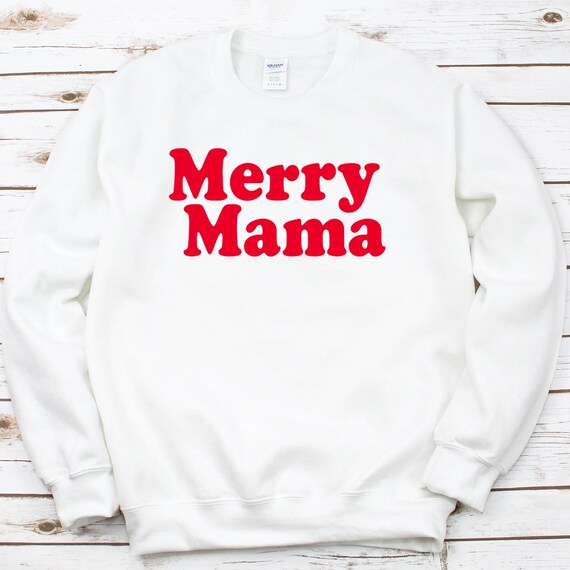 Merry Mama shirt, Christmas shirt for mom, Holiday sweatshirt for mama Christmas vintage retro Holiday pullover sweatshirt