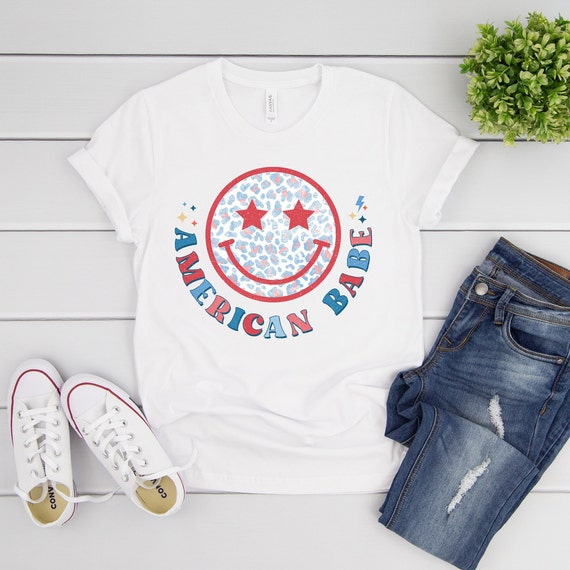 4th of July tshirt for women, American Babe, 4th of July Shirt,  Independence Day Shirt, USA Patriotic Tee, 4th of July Party Shirt