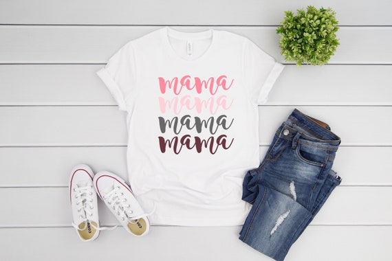 Mama tshirt casual graphic tees custom t-shirt for mom gifts custom tshirts for Mom Mama new mom gift